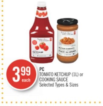 Shoppers Drug Mart Pc tomato ketchup (1l) or cooking sauce offer