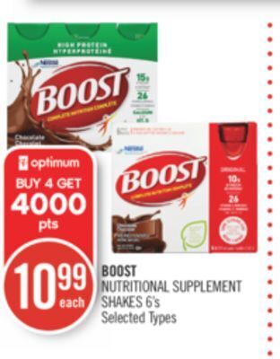 Shoppers Drug Mart Boost nutritional supplement shakes offer