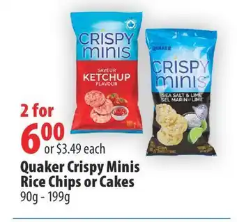 London Drugs Quaker crispy minis rice chips or cakes offer