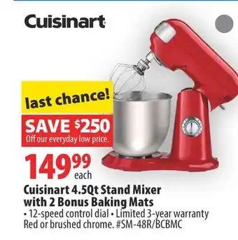 London Drugs Cuisinart 4.5qt stand mixer with 2 bonus baking mats offer