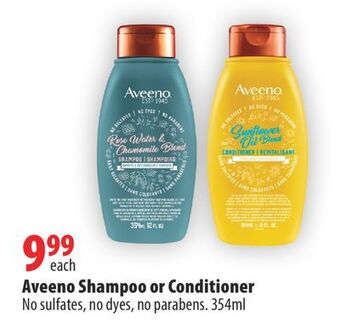 London Drugs Aveeno shampoo or conditioner offer