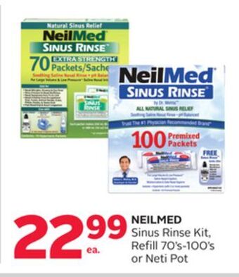 Rexall Neilmed sinus rinse kit, refill 70' s-100' s or neti pot offer