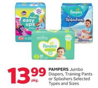 Rexall Pampers jumbo diapers, training pants or splashers offer