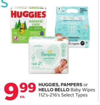 Rexall Huggies, pampers or hello bello baby wipes offer