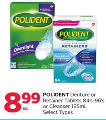 Rexall Polident denture or retainer tablets 84' s-96' s or cleanser 125ml offer
