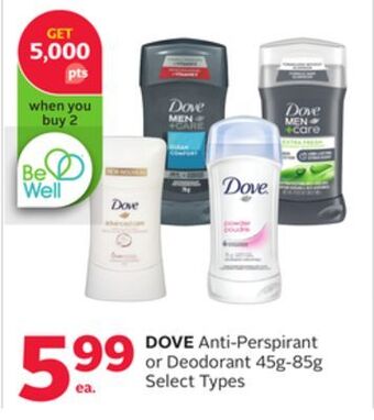 Rexall Dove anti-perspirant or deodorant offer