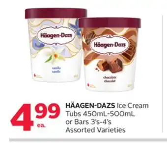 Rexall Häagen-dazs ice cream tubs 450ml-500ml or bars offer