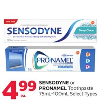 Rexall Sensodyne or pronamel toothpaste 75ml-100ml offer
