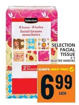Food Basics SELECTION FACIAL TISSUE 6'S offer