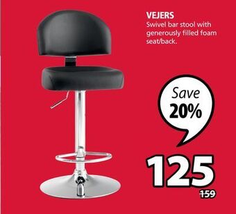 JYSK Vejers swivel bar stool offer