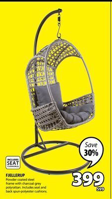 JYSK Fjellerup polyrattan outdoor hanging lounge chair offer