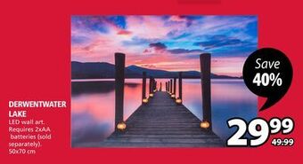 JYSK Derwentwater lake led wall art offer