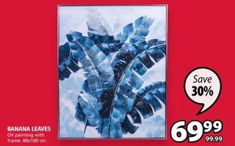 JYSK Banana leaves oil painting with frame offer