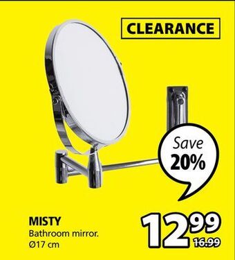 JYSK Misty bathroom mirror offer