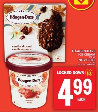 Food Basics HÄAGEN-DAZS ICE CREAM 450 mL NOVELTIES 3 - 4's offer