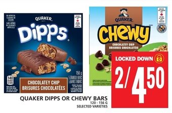 Food Basics QUAKER DIPPS OR CHEWY BARS 120 - 156 g offer