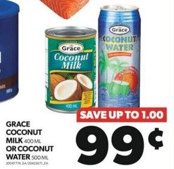 Real Canadian Superstore GRACE COCONUT MILK 400 mL OR COCONUT WATER 500 mL offer