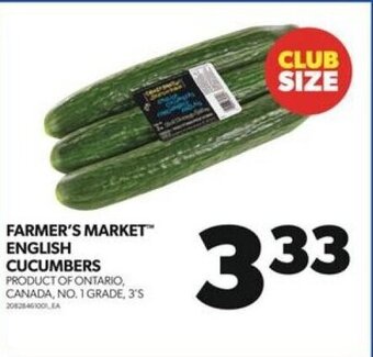 Real Canadian Superstore FARMER'S MARKET ENGLISH CUCUMBERS, 3's offer