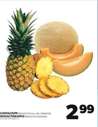 Real Canadian Superstore CANTALOUPE OR WHOLE PINEAPPLE offer