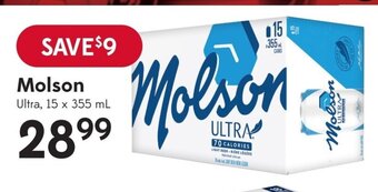 Sobeys Molson Ultra, 15 x 355 mL offer