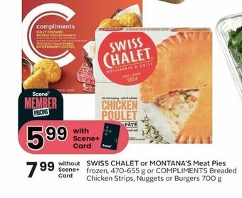 Sobeys SWISS CHALET or MONTANA'S Meat Pies offer