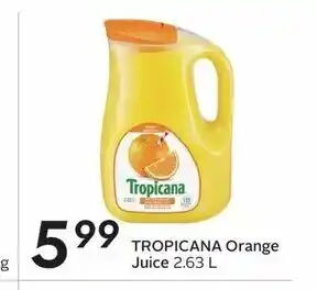 Sobeys TROPICANA Orange Juice 2.63 L offer