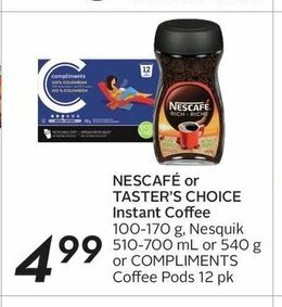 Sobeys NESCAFÉ Instant Coffee 100-170 g offer