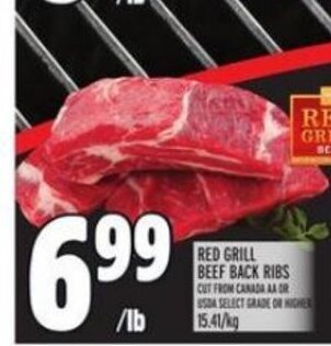 Metro RED GRILL BEEF BACK RIBS offer