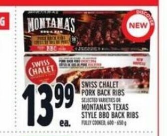 Metro SWISS CHALET PORK BACK RIBS offer