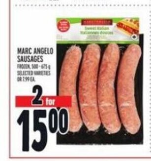 Metro Marc angelo sausages offer