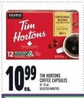 Metro Tim Hortons coffee capsules offer