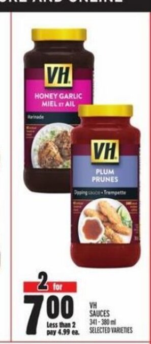 Metro VH SAUCES offer
