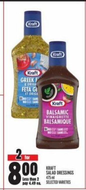 Metro KRAFT SALAD DRESSINGS 475ml offer
