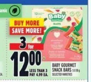Metro BABY GOURMET SNACK BARS offer