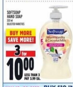 Metro SOFTSOAP HAND SOAP offer