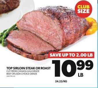 Real Canadian Superstore TOP SIRLOIN STEAK OR ROAST offer