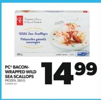 Real Canadian Superstore PC BACON-WRAPPED WILD SEA SCALLOPS FROZEN, 260 G offer