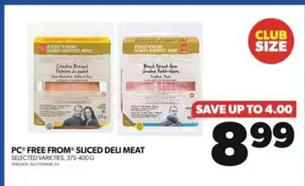Real Canadian Superstore PC SLICED DELI MEAT SELECTED VARIETIES, 375-400G offer