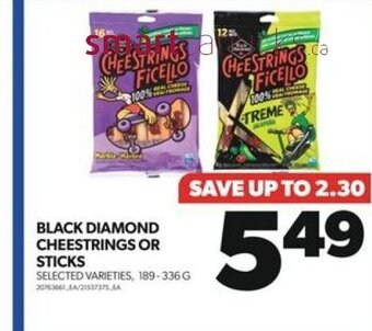 Real Canadian Superstore BLACK DIAMOND CHEESTRINGS OR STICKS offer