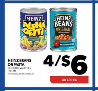 Real Canadian Superstore HEINZ BEANS OR PASTA SELECTED VARIETIES, 398 ML offer
