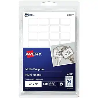 Staples Avery white print or write removable rectangular multiuse labels, 1/2 x 3/4, 540 pack, (2311) offer