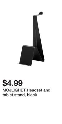 IKEA Möjlighet headset and tablet stand, black offer