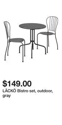 IKEA Läckö bistro set, outdoor, gray offer