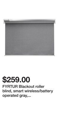 IKEA Fyrtur blackout roller blind, smart wireless/battery operated gray, 96.5x195 cm (38x76 ¾ ) offer