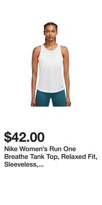 Sport Chek Nike women's run one breathe tank top, relaxed fit, sleeveless, sports, running offer