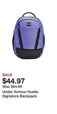 Sport Chek Under armour hustle signature backpack offer