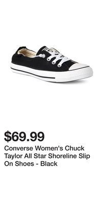 Mark's Converse women's chuck taylor all star shoreline slip on shoes - black offer