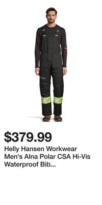 Mark's Helly hansen workwear men's alna polar csa hi-vis waterproof bib overalls offer