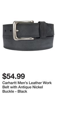 Mark's Carhartt men's leather work belt with antique nickel buckle - black offer