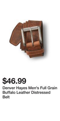 Mark's Denver hayes men's full grain buffalo leather distressed belt offer